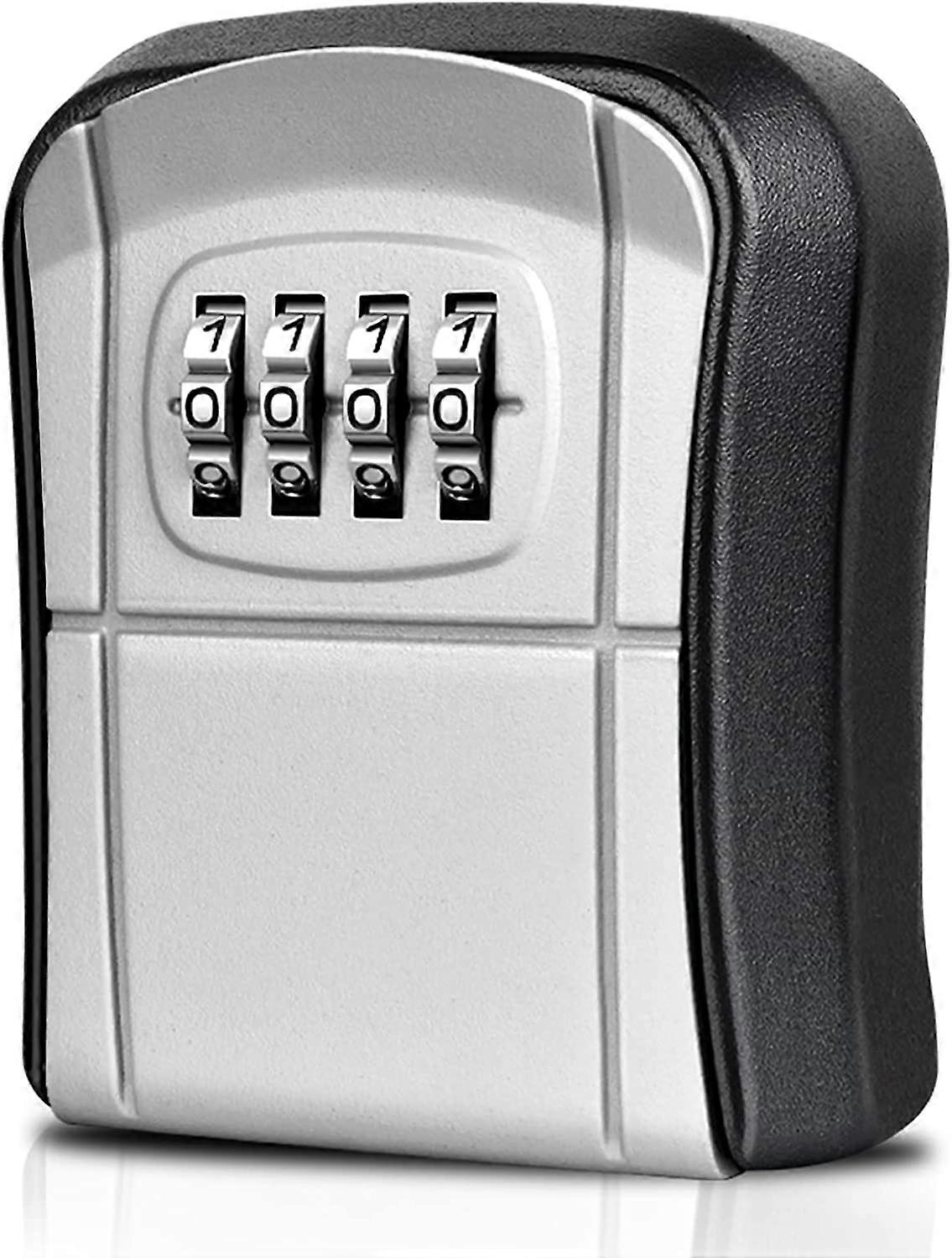 Wall Mounted Secure Key Box Mini Outdoor Key Safe Key Box with 4 Digit Numeric Code Resettable Waterproof Key Case  (Gray)