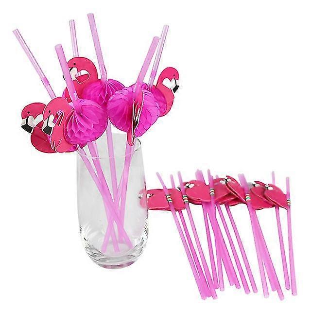 50pcs Flamingo Drinking Straws
