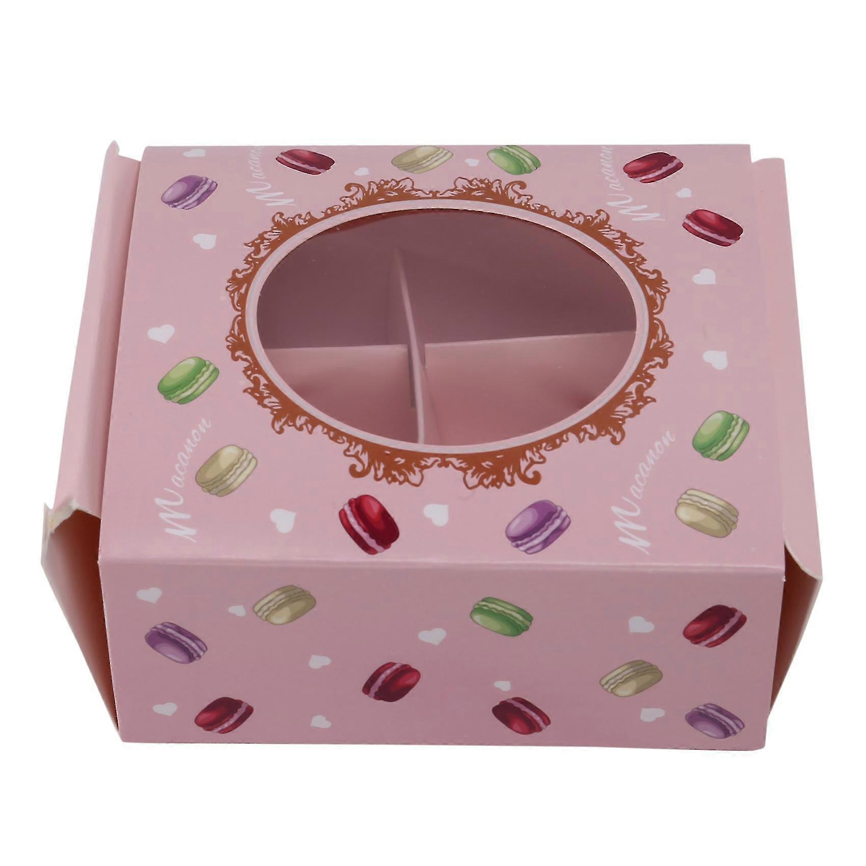20pcs Macarons Box With Transparent Window Dessert Macarons Pastry Packaging Boxes Event Party Supp