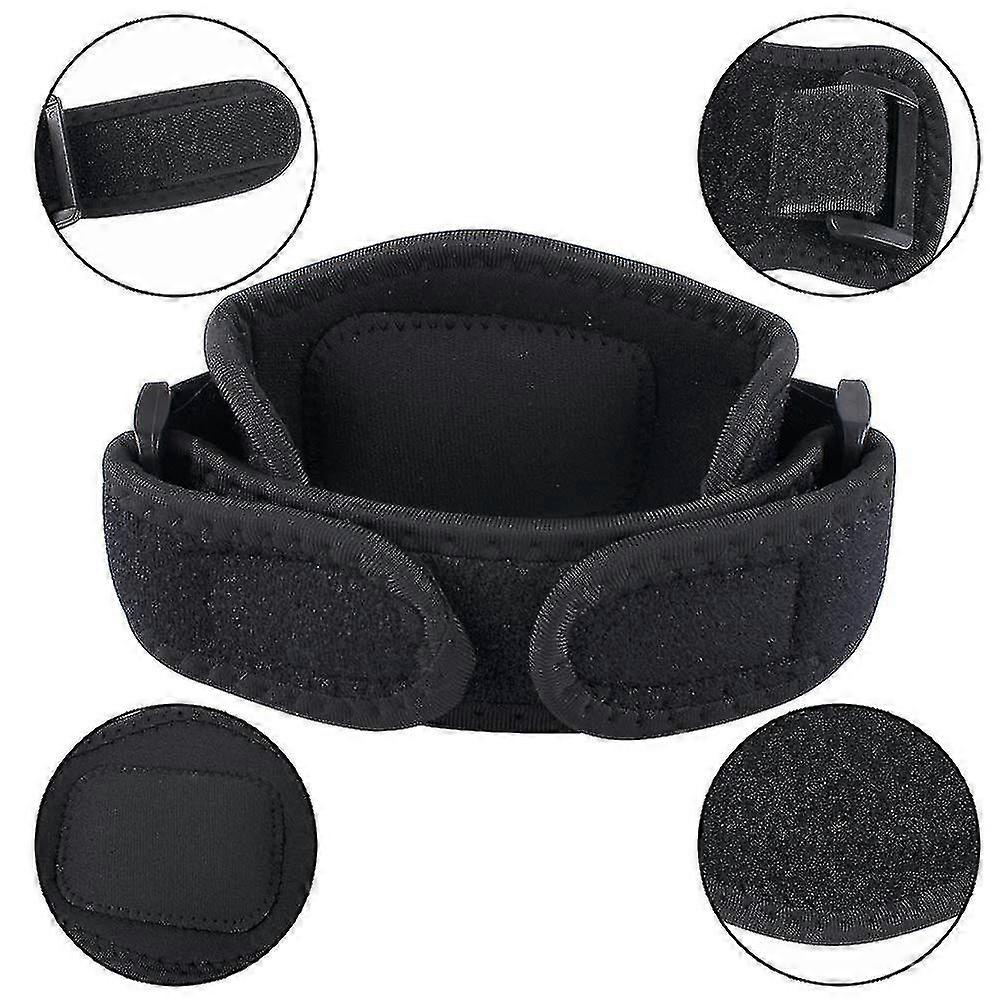 2PCS قابل للتعديل التنس الكوع الدعامة، التنس ولاعب الغولف الكوع تخفيف الألم ضغط وسادة، المعصم Sweatband، أسود