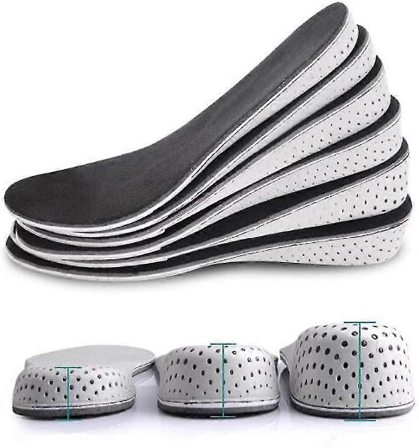 One Pair Breathable Memory Foam Height Rising Insole Invisible Increased Heel Lifting Inserts Shoe Lifter Insoles Lift For Men Women (2cm)