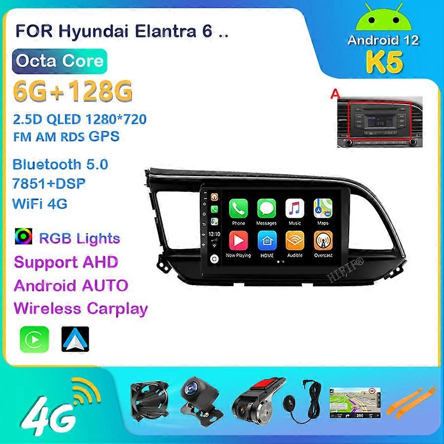 Per Hyundai Elantra 6 2015 2016 2017 2018 Android 12 DSP 8 core 4G RAM 64G ROM Autoradio Navigazione Lettore multimediale