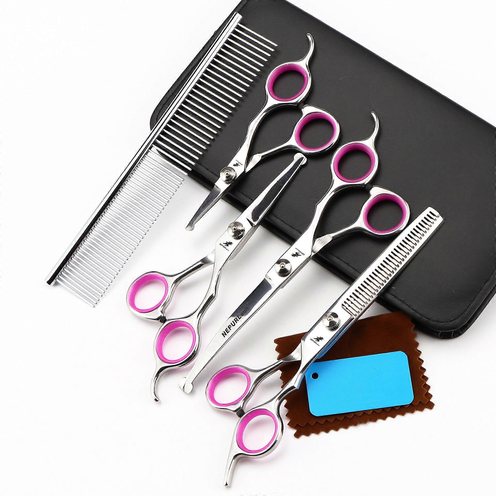 Dog Grooming Scissors Kit Professional Safety Thinning Shears Comb