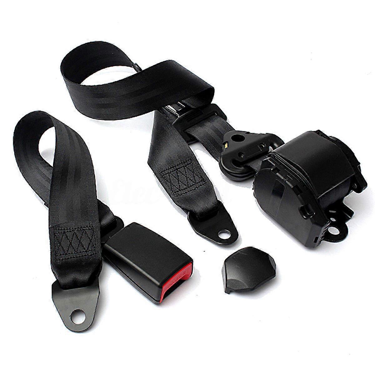 New Upgrade Universal Retractable 3 Point Auto Car Safety Seat Lap Belt Set Kit