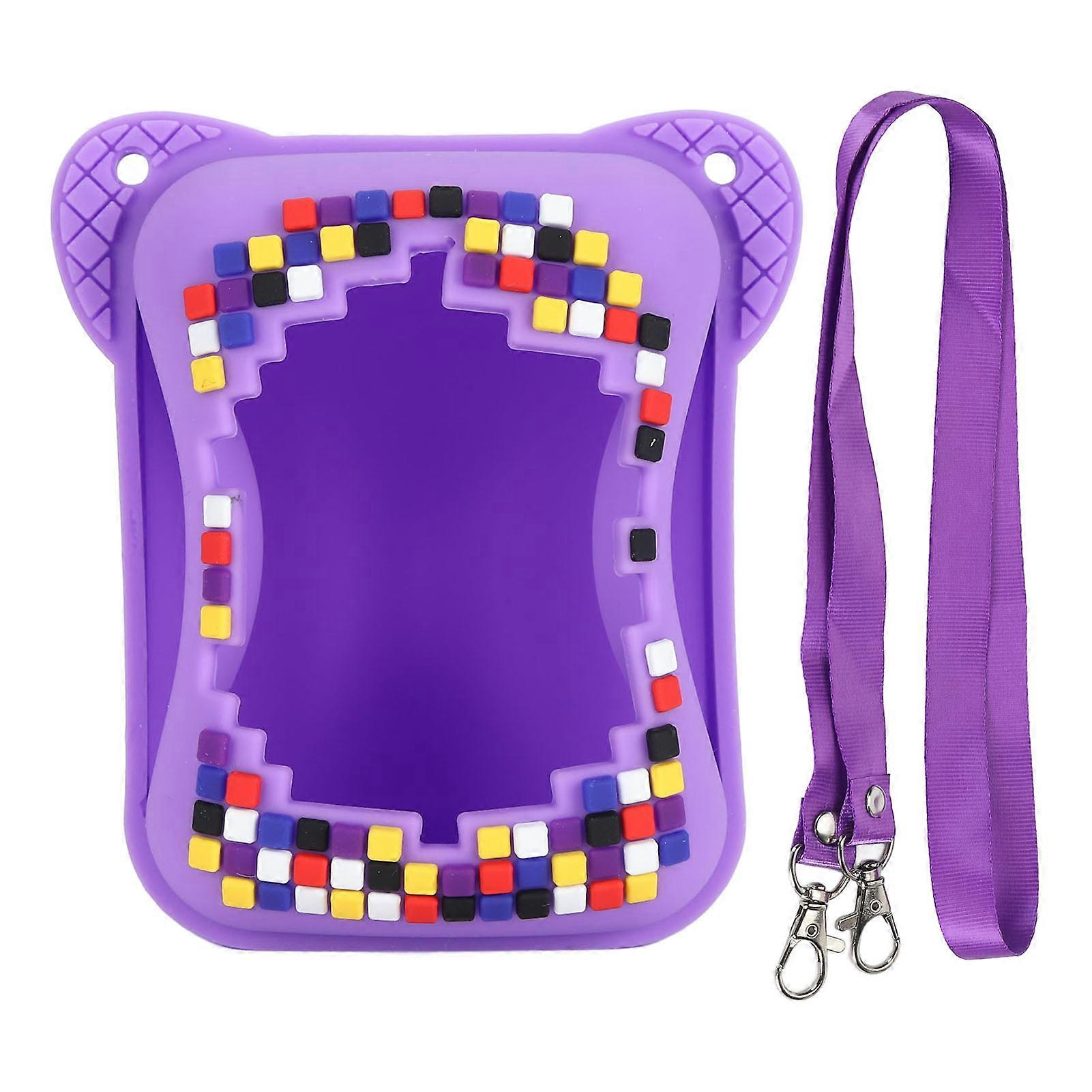 Silicone Case for Bitzee Interactive Toy, Digital Pet, with Lanyard, Scratch Resistant, Travel Storage Bag, Purple