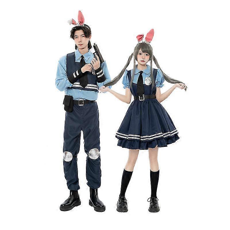 ズートピアバニーコスプレジュディホップスコスチュームフルセットハロウィーン仮装カーニバルコスチューム男性女性用