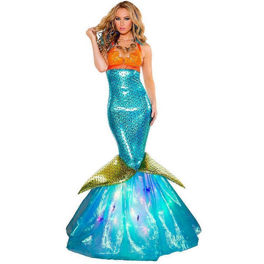 Costume Petite Sirène Ariel Pour Fille – Robe Princesse Avec Accessoires – Halloween, Carnaval, Fête