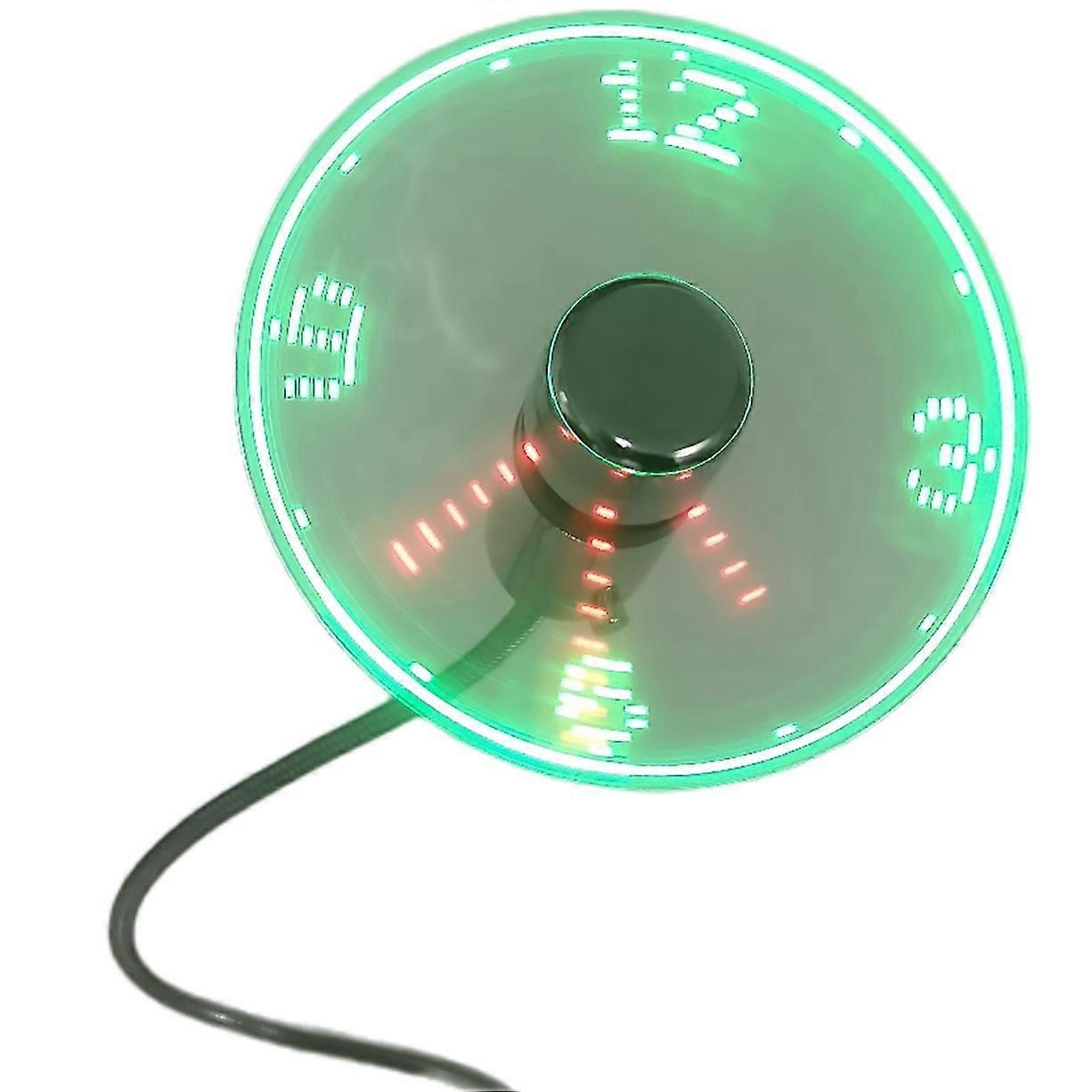 USB Clock Fan With Real Time Clock LED Light - Cool Gadget