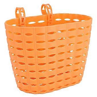 1pc Children Bike Basket Detachable Plastic Bike Storage Basket For Kids Bike Without Stickers (orange)