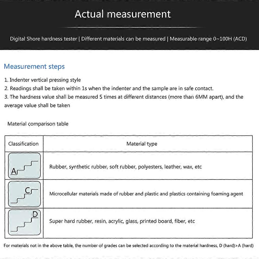 Portable Shore Digital Hardness Meter Durometer Hardness Tester with LCD Display