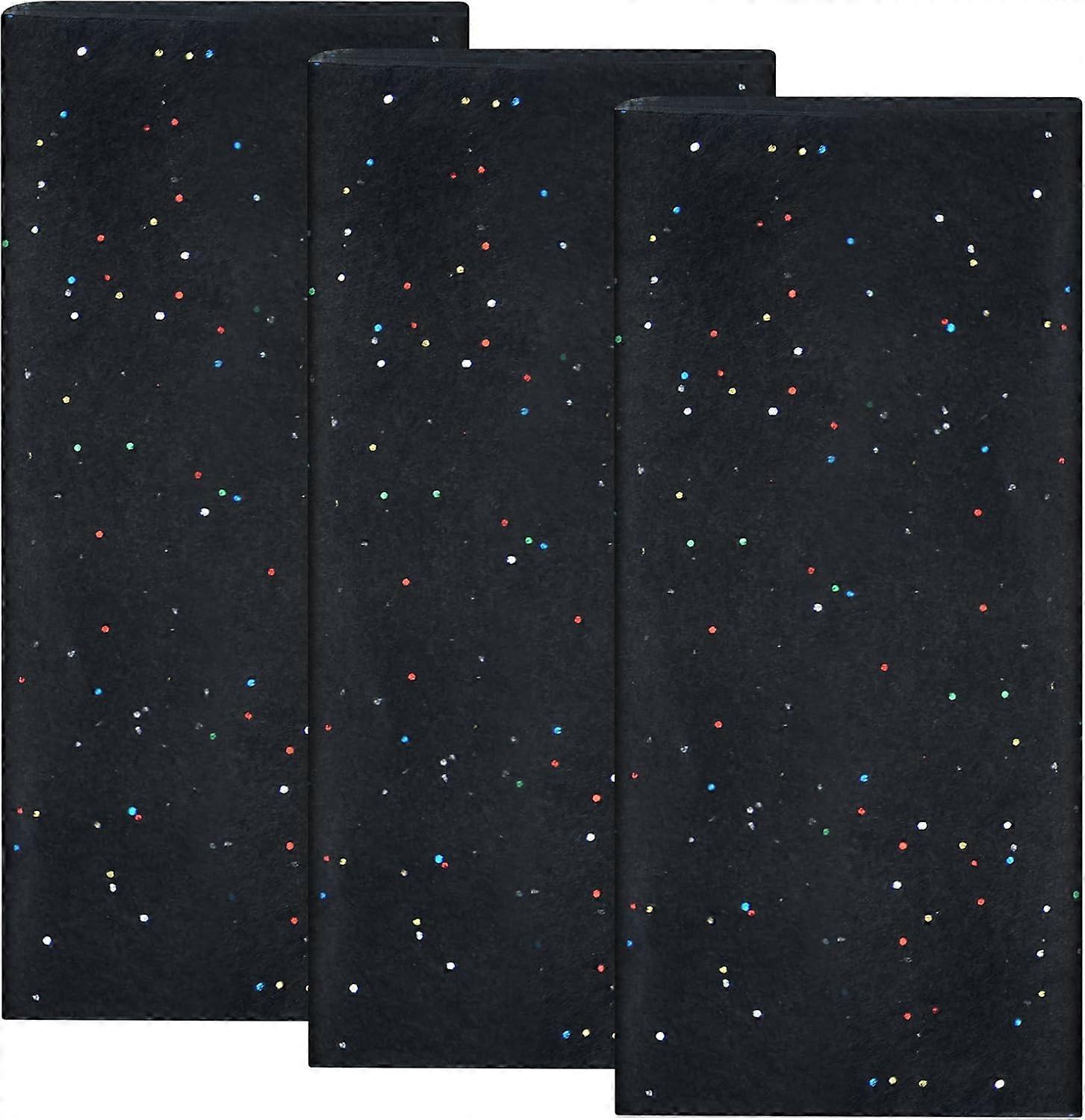 Csillogó selyempapír csomagoláshoz 50x66cm fekete selyempapír lapok virágok csomagolásához Karácsonyi ajándék 10 lap