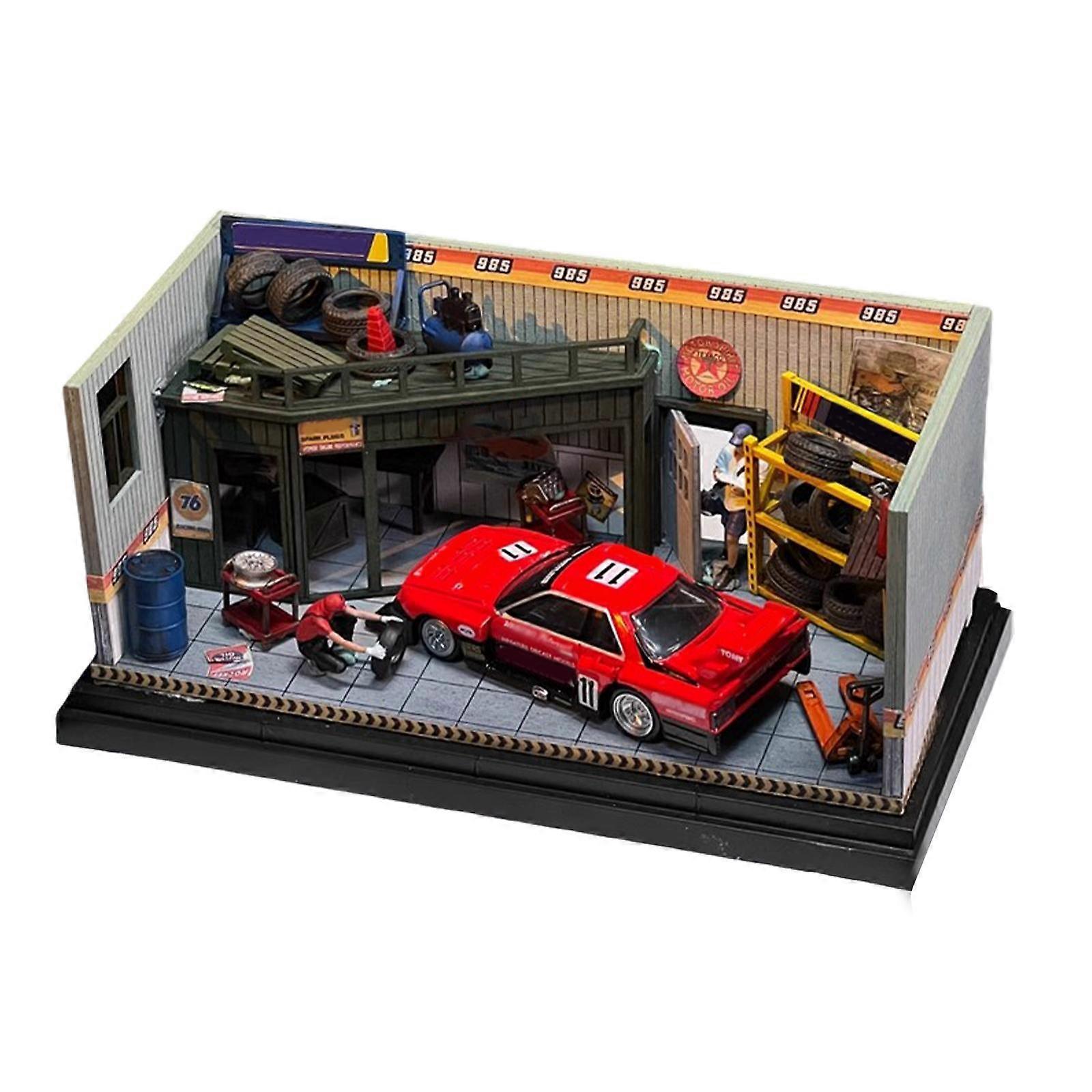 Maßstab 1:64 Garage Requisiten Modell Reparaturwerkstatt Szene Display Modell Zubehör js