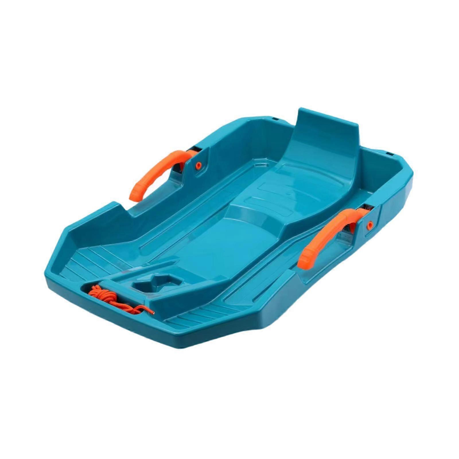 Kids Downhill Snow Sled with Brake Handles Versatile Portable with Pull Rope Lake Blue