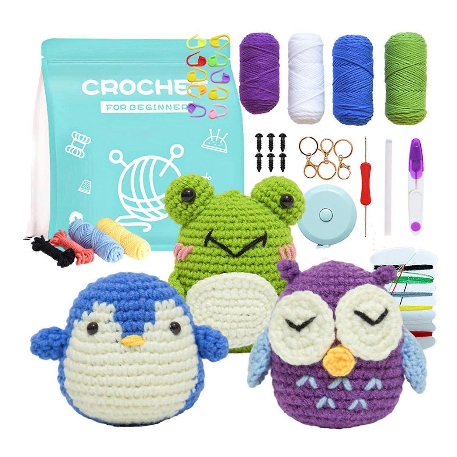 Crochet Kit for Beginners Fun DIY Animal Figures Crochet Set with Detailed Tutorials Crochet Craft
