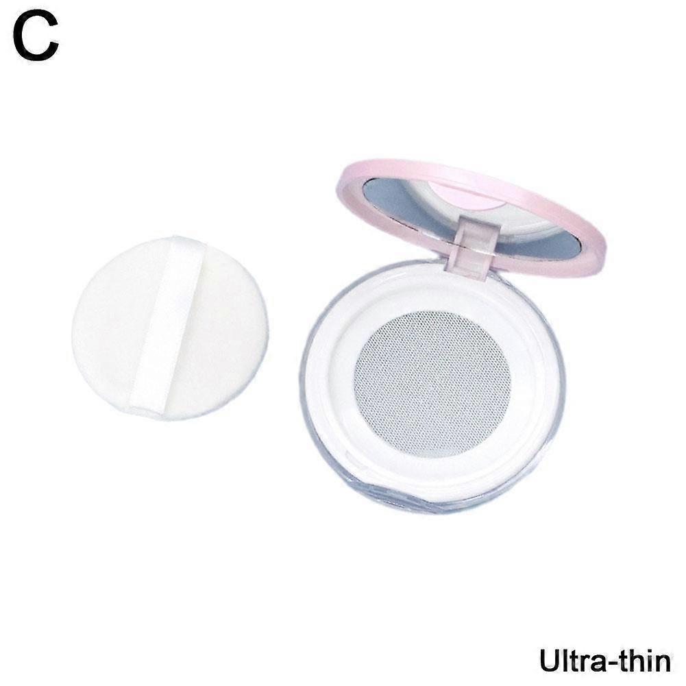 3g Portable Loose Powder Compact Case with Mirror and Puff Press Design Leak-Proof Travel-Friendly
