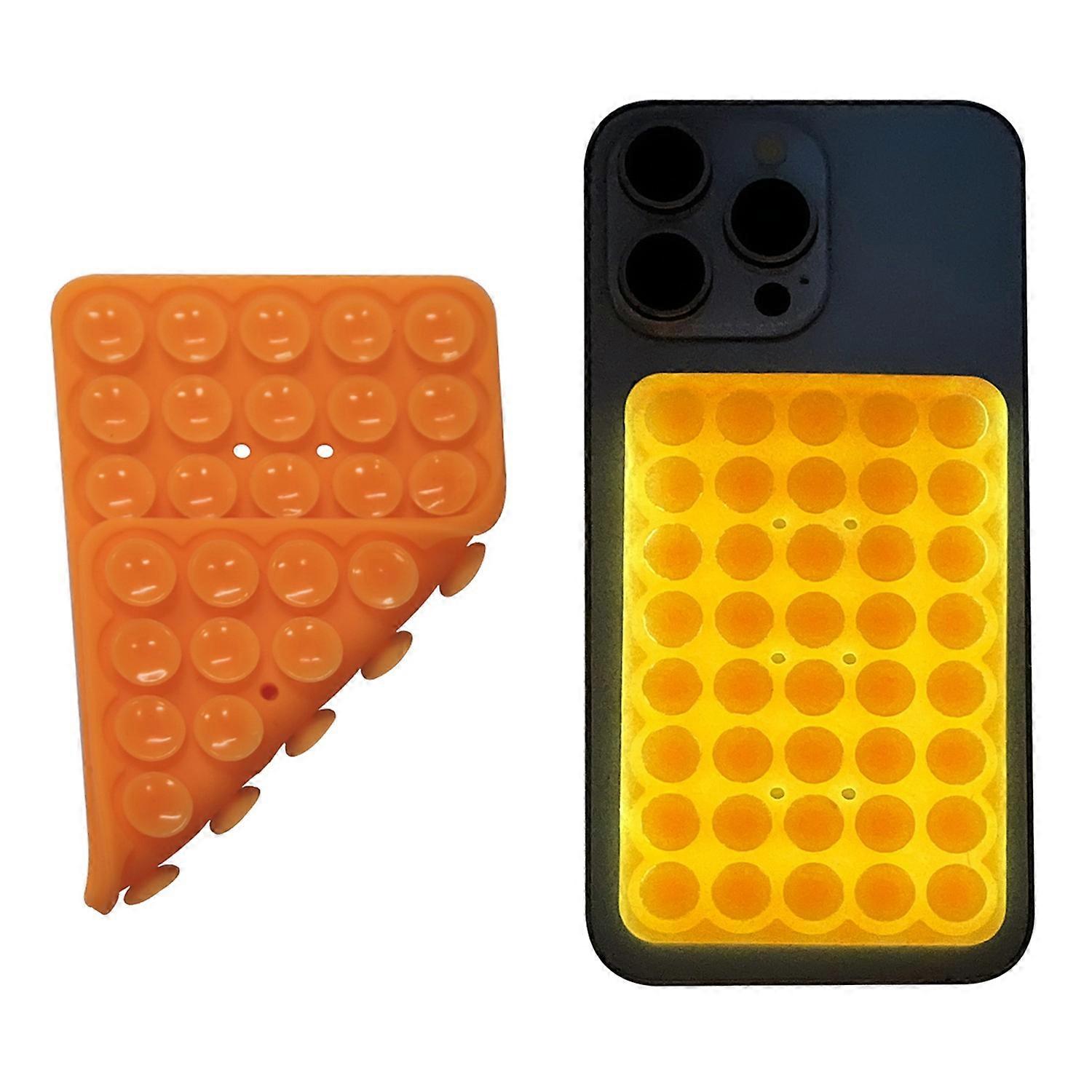 RK-X8 Noctilucent Phone Suction Mount 40 Grain Silicone Double Sided Suction Cups Phone Holder - Ora