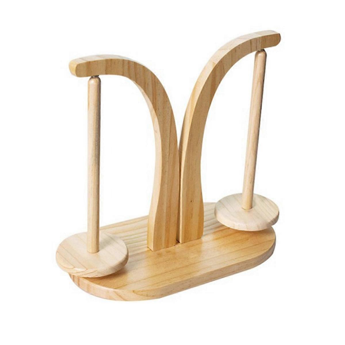 Disc Double-Shaft Wooden Bobbin Holder Hand-Woven Wool Holder Wooden Wool Shaft Rotating Tool Varni