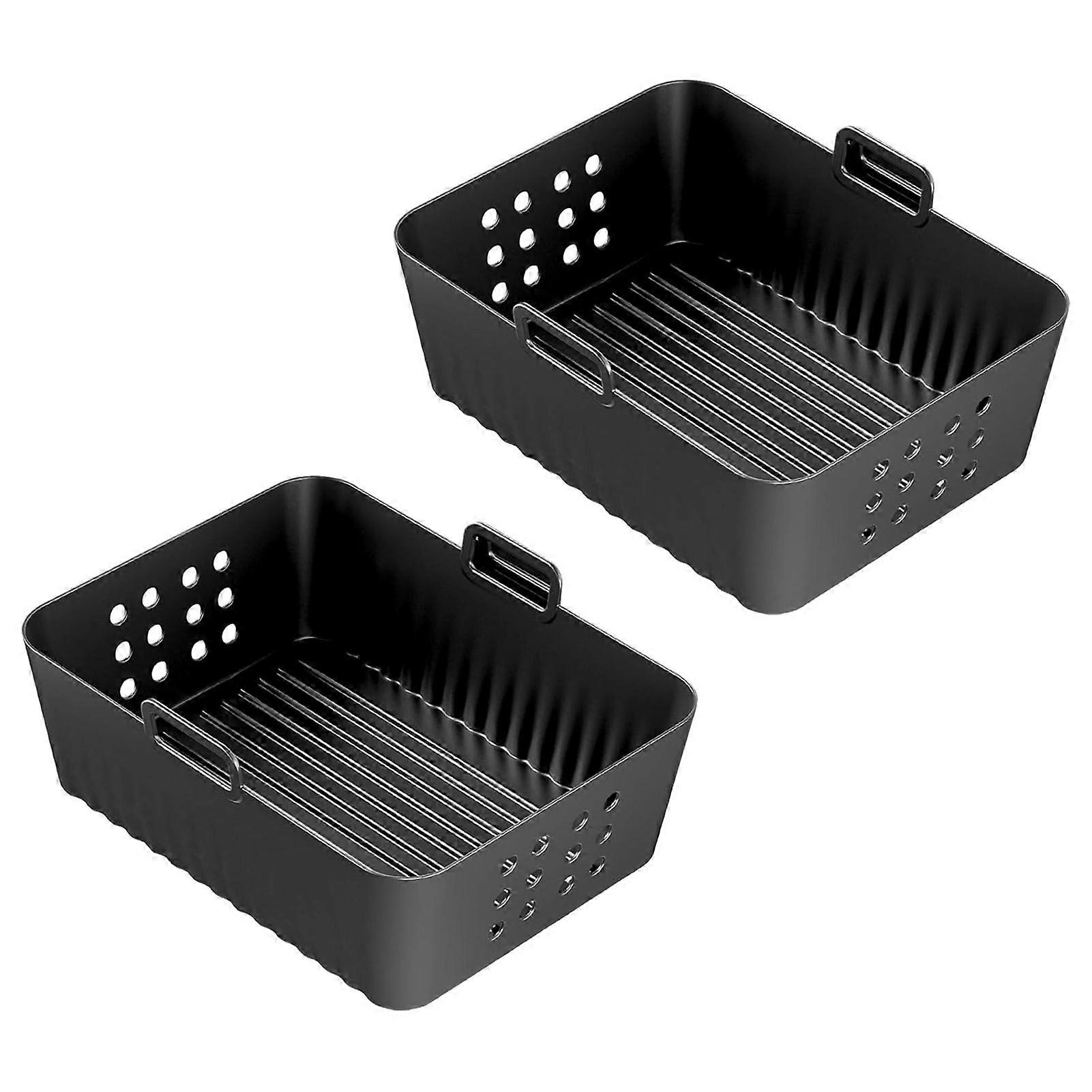 2Pcs Silicone Air Fryer Liners for Ninja SL400UK Non-Stick Silicone Baking Pan BPA Free Oil-Proof Air Fryer Accessory