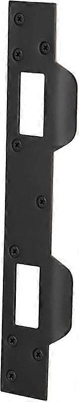 Black Heavy Duty Steel Security Door Strike Plate Mounting Guard Plate, 5-1/2