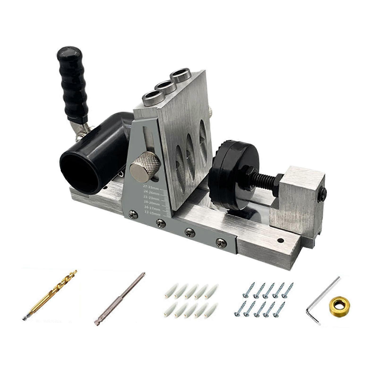 Pocket Hole Jig Kit Easy to Use Portable Versatile Heavy Duty Hole Drill Jig Style A