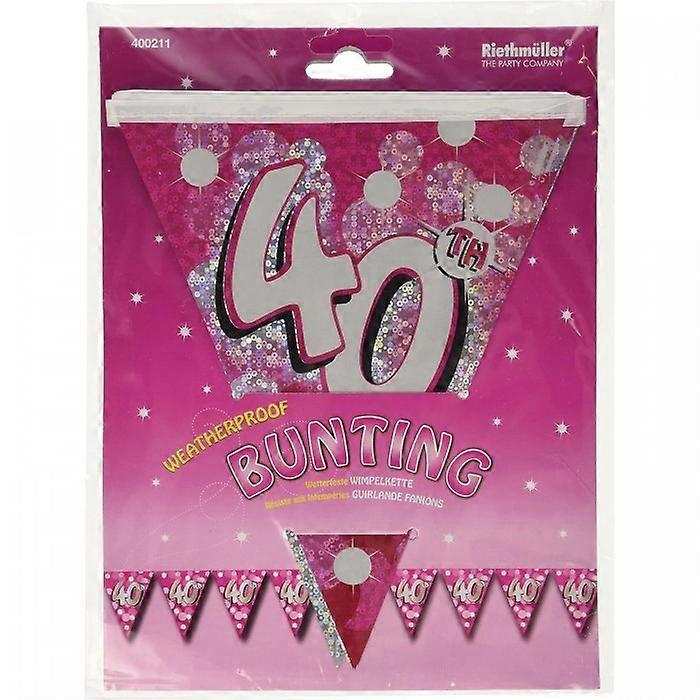 Riethmuller Foil Sequins 40th Birthday Bunting