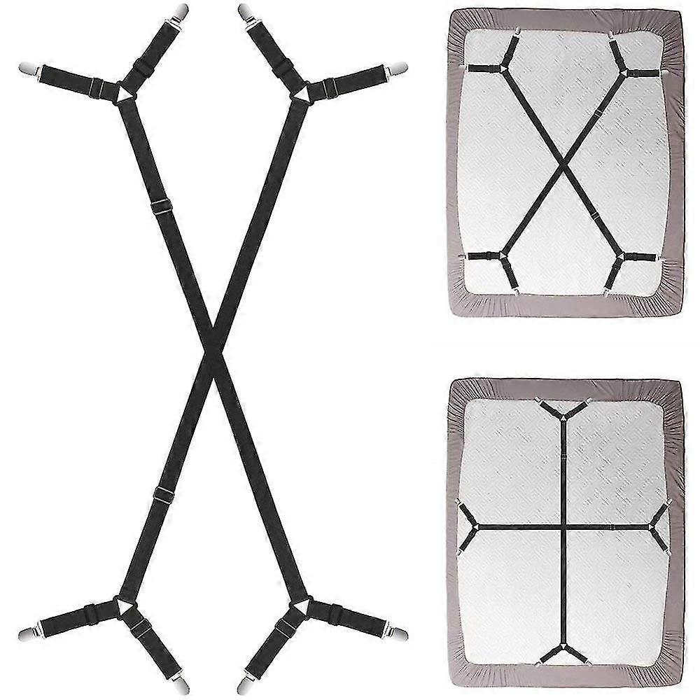 One Set Crisscross Adjustable Bed/fitted Sheet StrapsGripper/holder/fastener -keep Your Bed Sheet In Place!