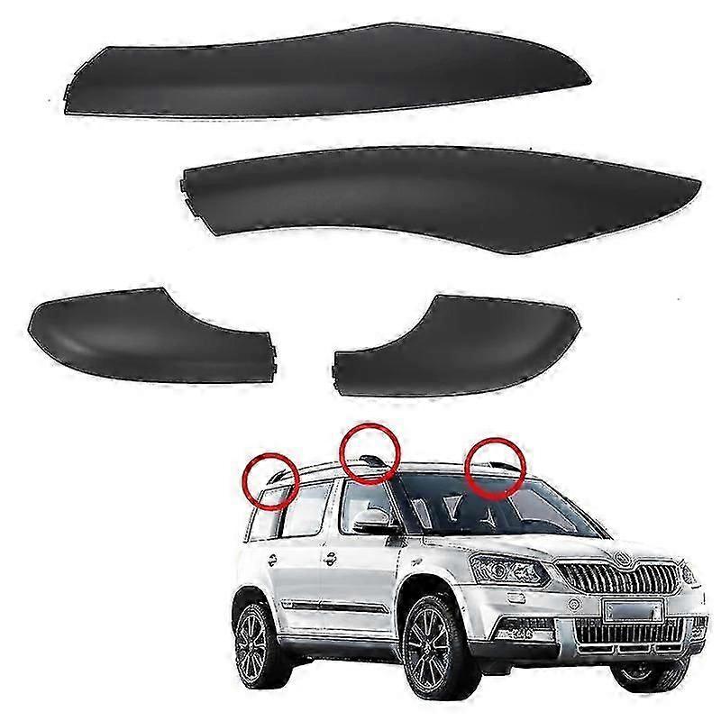 Skoda Yeti Suv için Sağ Arka Siyah Portbagaj Kapağı Çatı Barı Tavan Rayı Uç Kabuğu Araba Plasitc Kapağı