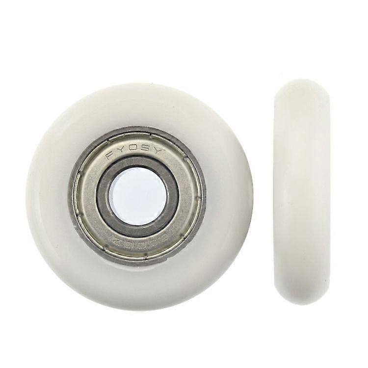 4x hvit plast lagerføring trine hjul kulelager 10x40x10mm