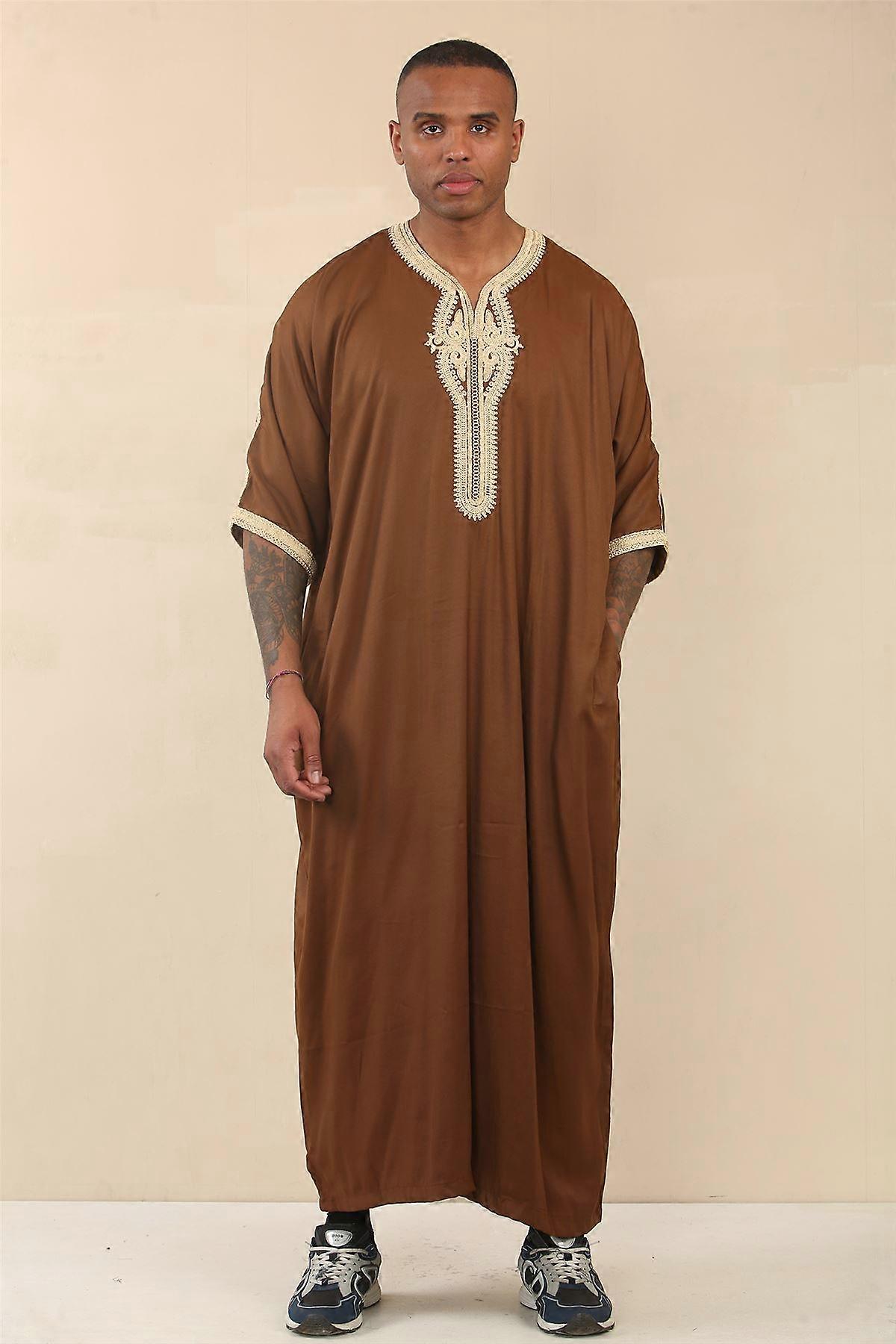 Men's Moroccan Thobe Jubba Robe Eid Djellaba Gandoura