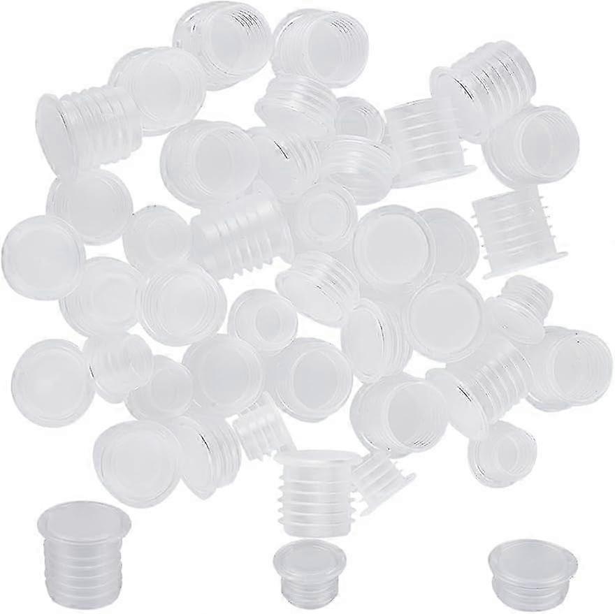 60 Pack Salt and Pepper Shaker Stoppers with Pull Tab Clear Plastic Stoppers Replacement Stoppers 11