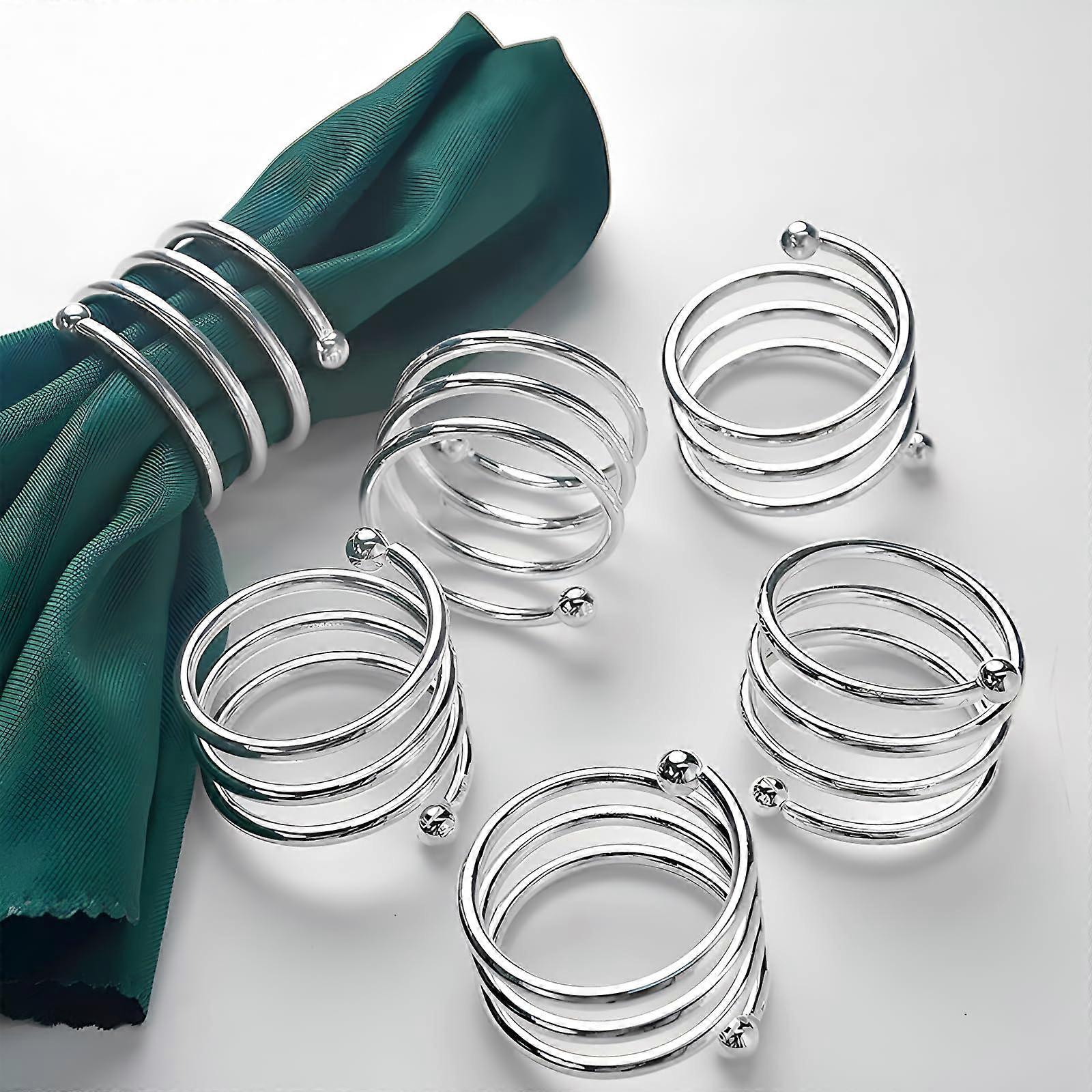 12-Pack Metallic Napkin Rings - Durable Tableware Holders for Wedding Banquets and Family Dining