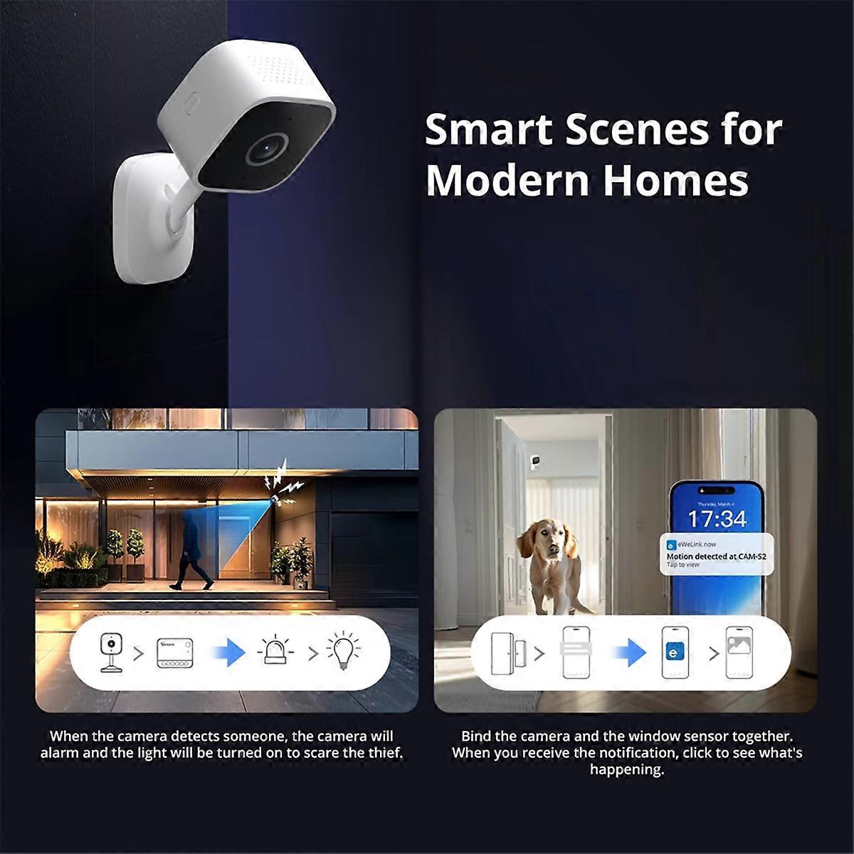 CAM Slim Gen2 WiFi Smart Home Security Camera 1080P HD Motion Detection Alert Night Vision Works fo