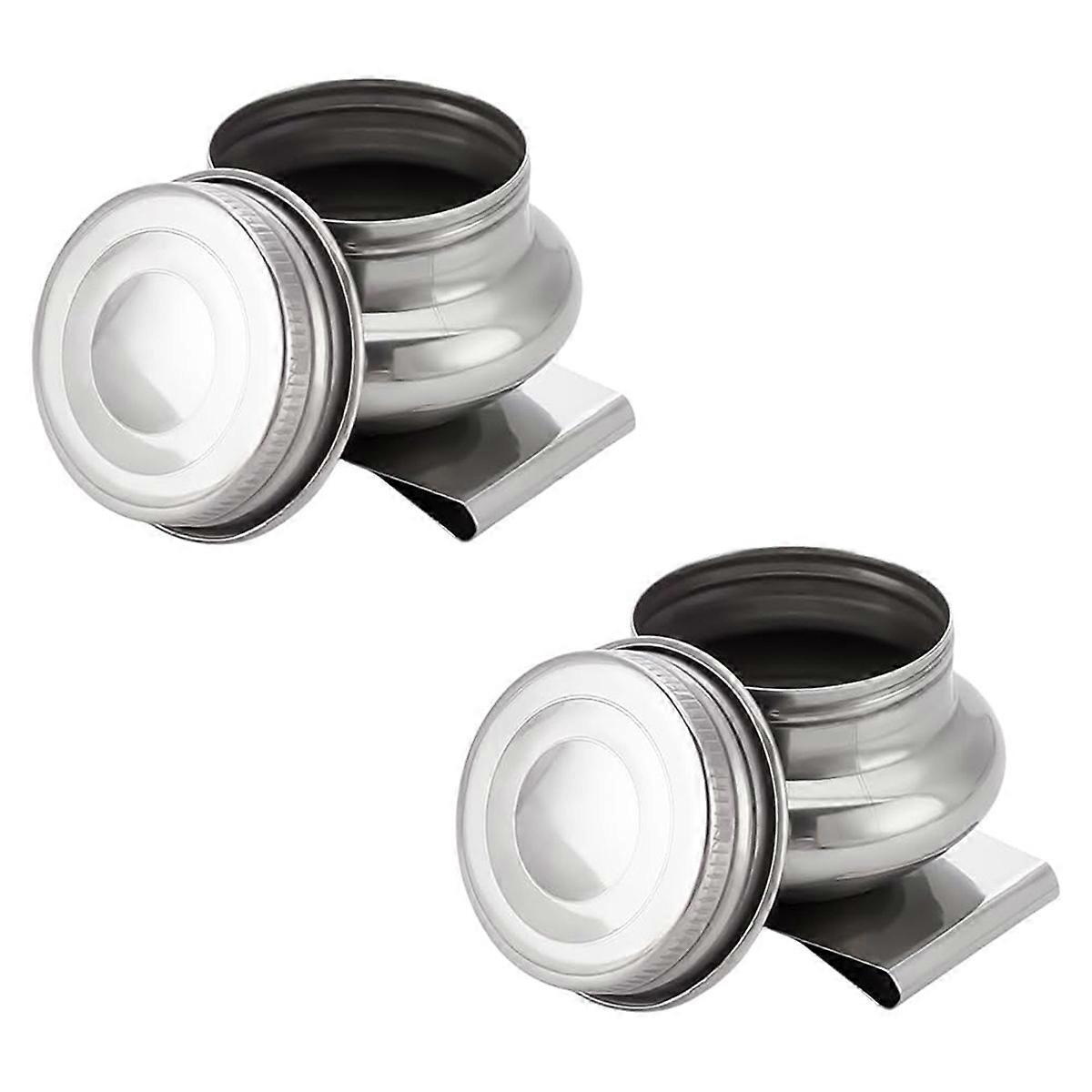 Set of 2 Oil Painting Cups Single Palette Container Cups with Lid and Clip Wide Mouth Dipping Tray