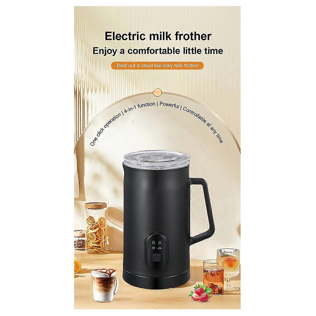 4-in-1 Electric Milk Frother 400W 590ml Hot and Cold Milk Foamer Silent Operation Stainless Steel M
