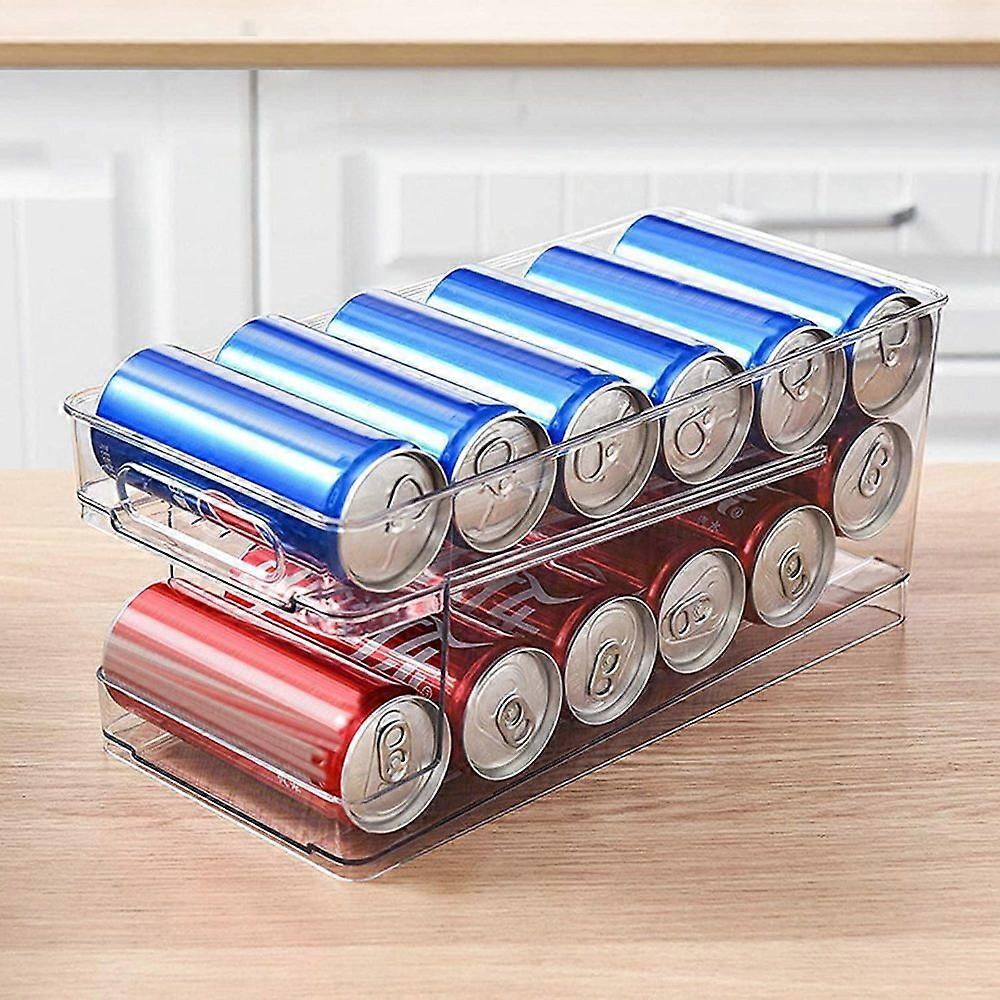 Refrigerator and kitchen cabinet canning rack, stackable plastic can dispenser