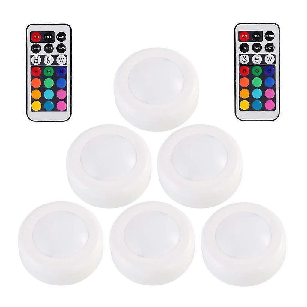 LED Puck Lights Night Light,12 Color Ice Light, Color Remote Control Light, LED Cabinet Light