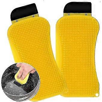 2 Pcs Silicone Sponge Cleaning Brush, 3-in-1-CE