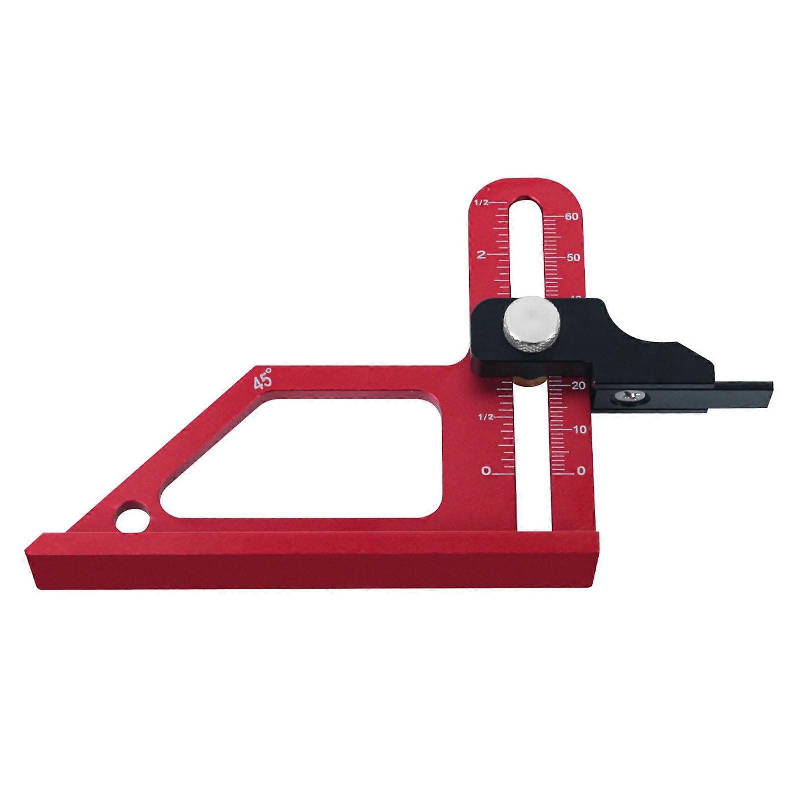 Table Saw Height Gauge Aluminum Alloy 0 to 60mm 45° Multifunctional Woodworking Tool Setting Gauge Depth Measuring Tool