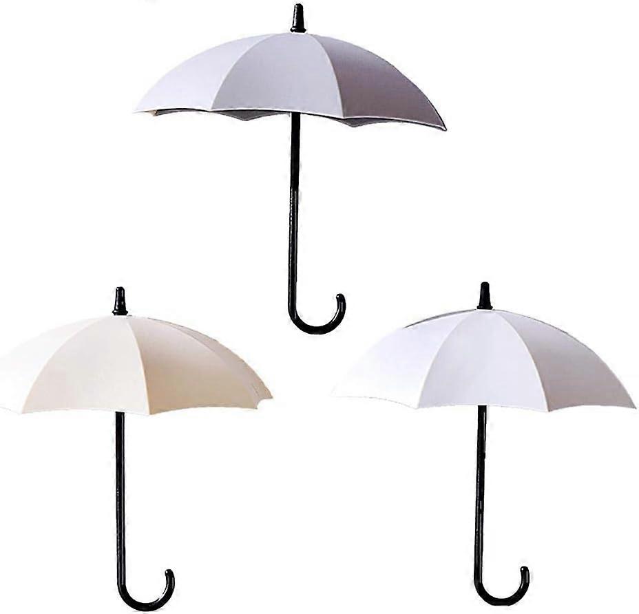 Waterproof Pongee Micro Fabric Hooks, Self-Adhesive Decorative Shape For Bathrooms, No Drilling Reusable Key Organizer, Dual-Purpose Umbrella Wall