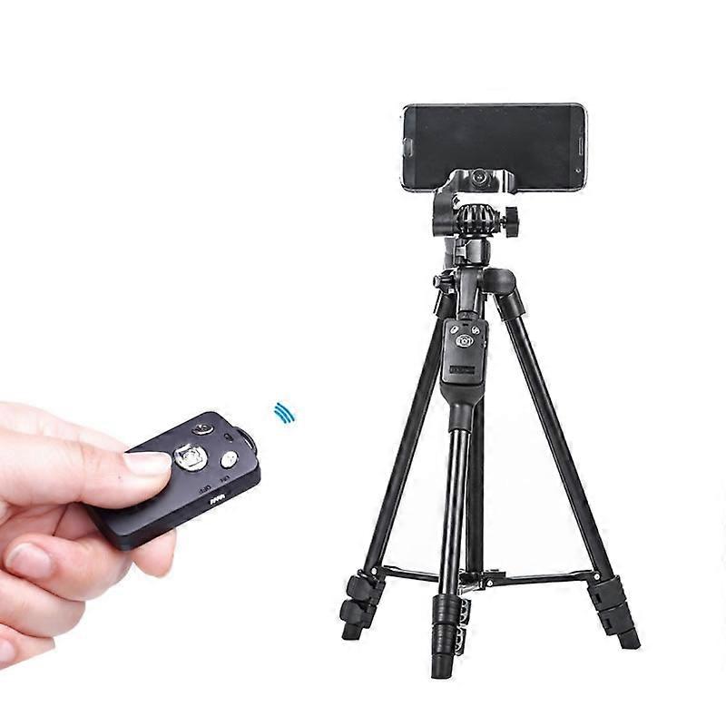YUNTENG 6208 Aluminum Tripod Mount with Bluetooth Remote Control & 3-Way Head & Phone Clamp VCT-6208