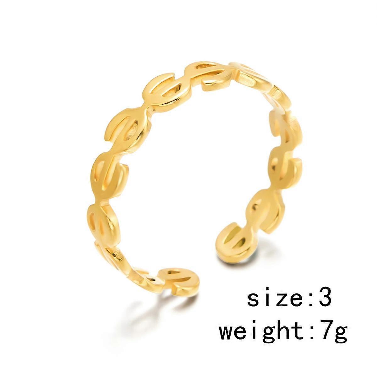 צבע זהב מינימליסטי צבע כסף סימן מטבע טבעות אצבע לנשים גברים טרנדי פשוט מתכת טבעות סמל תכשיטים למסיבה מתנות