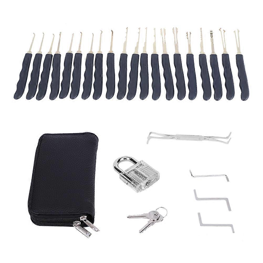 24 Piece Padlock Practice Kit Clear Tool Pick Key Extractor Set
