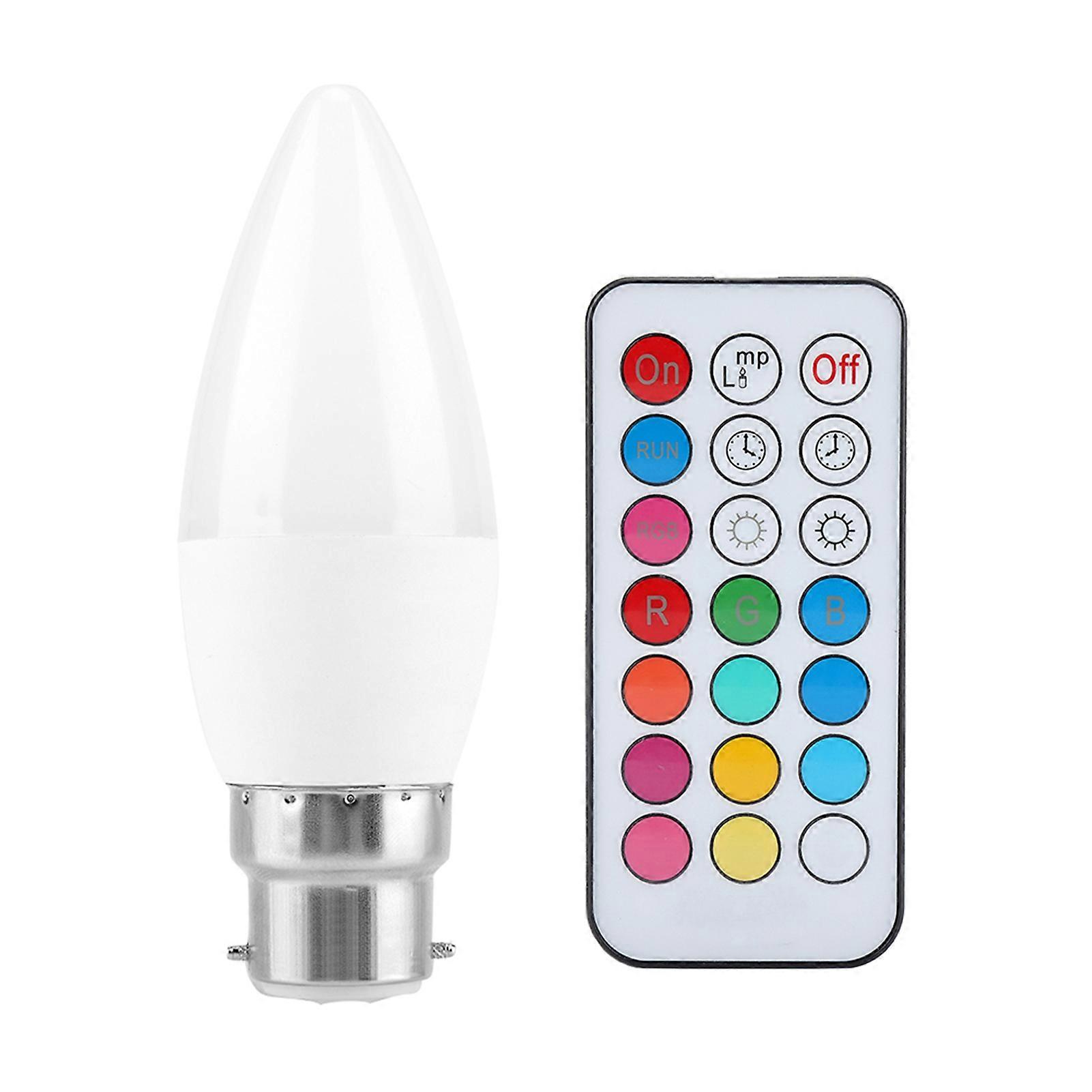 3W Multi Color Changing Candle Light Bulb AC85-265V Energy Efficient LED Decor Light for Home, Party, and Events