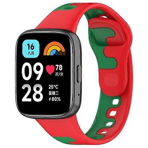 For Redmi Watch 3 Active Stitching Two Color Silicone Watch Band