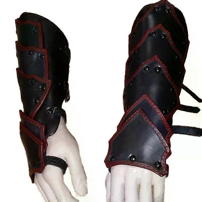 中世の鎧革手袋ワイドカフスブレーサー男性スチームパンク戦士ガントレットルネッサンス騎士テンプル騎士団編み上げリストバンド