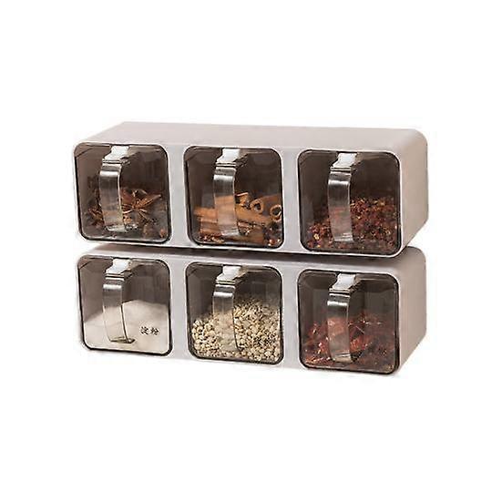 1/2Pcs Clear Seasoning Box Set Storage Container with Lids Wall Mount Spice Rack for Kitchen Organization Adhesive Installation Condiment Holder