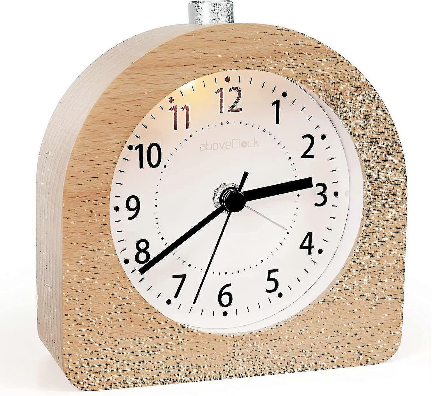 Creative solid wood clock student sleepy lazy clock mini luminous small alarm clock gift