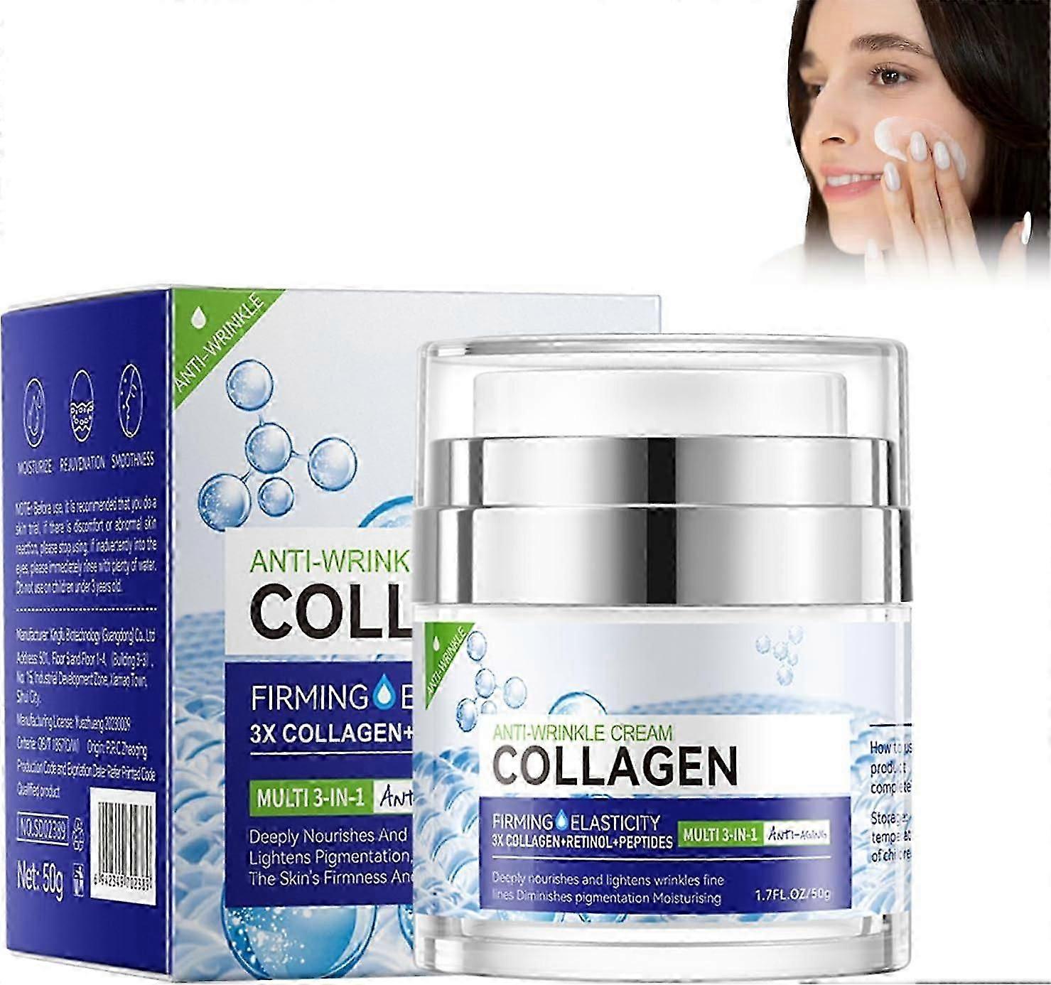 Collagen Anti-Aging Cream, Anti-Aging and Regenerating Moisturizing Facial Cream, Collagen Anti-Aging Moisturiser, Tightens the Skin