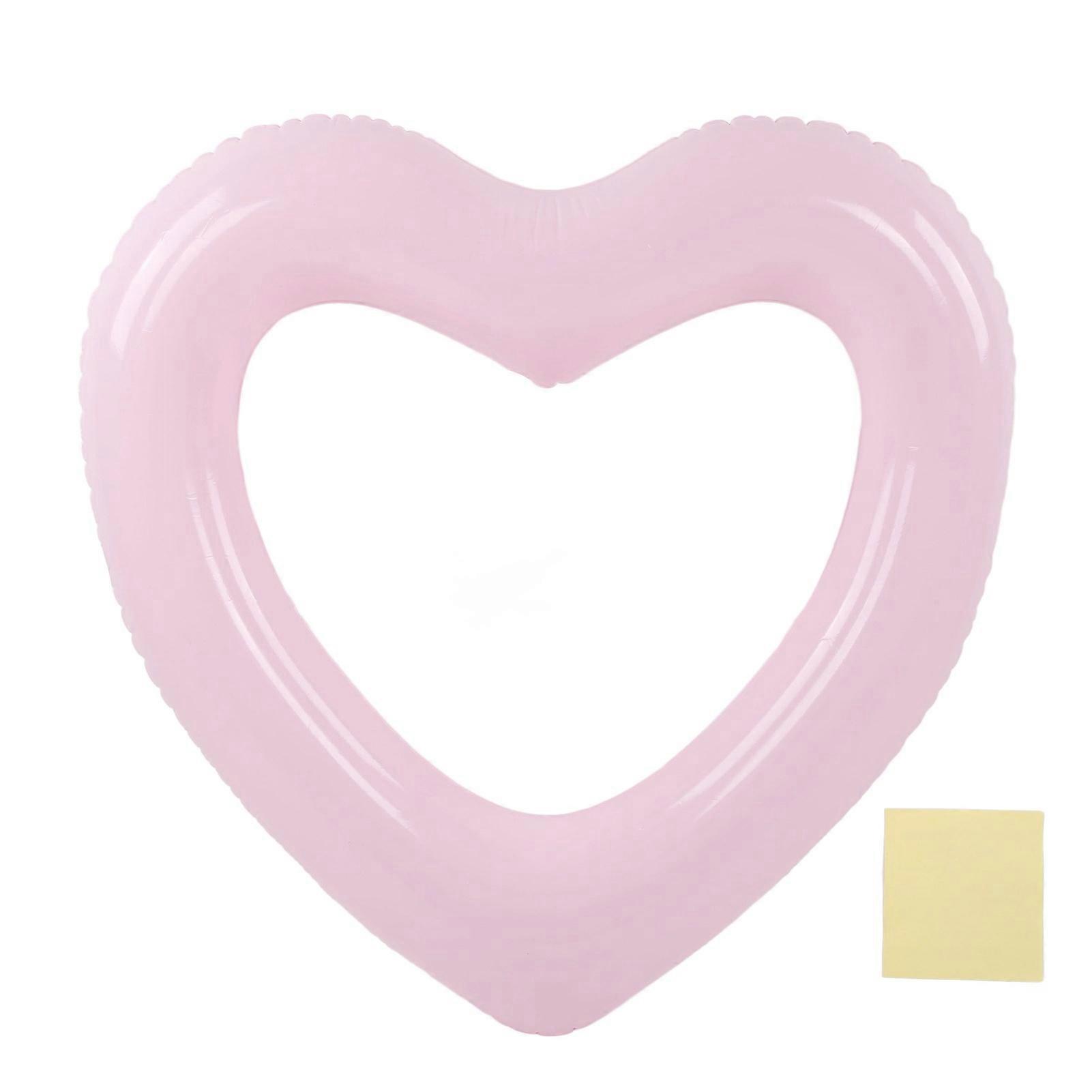 Heart Shaped Swimming Circle 120cm Thick Tear Resistant PVC Material Inflatable Pool Float Rings for Pool Party Beaches Pink