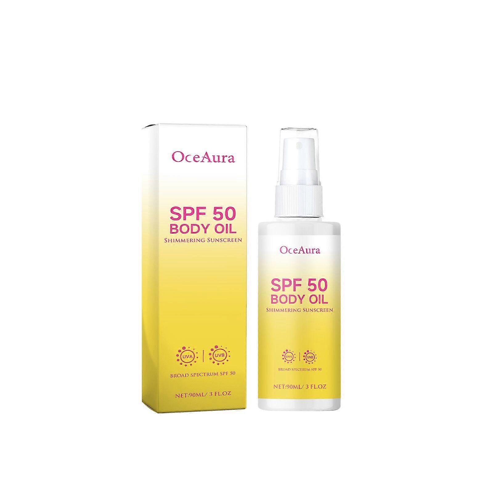 OceAura 90ml Body Oil Sunscreen Matte Sunblock Uv Rays Protective Sun Drops Moisturizing Brightening Isolation Sunblock Liquid